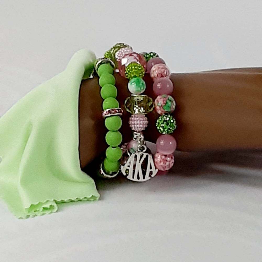 Alpha Kappa Alpha Sorority stretch bracelets